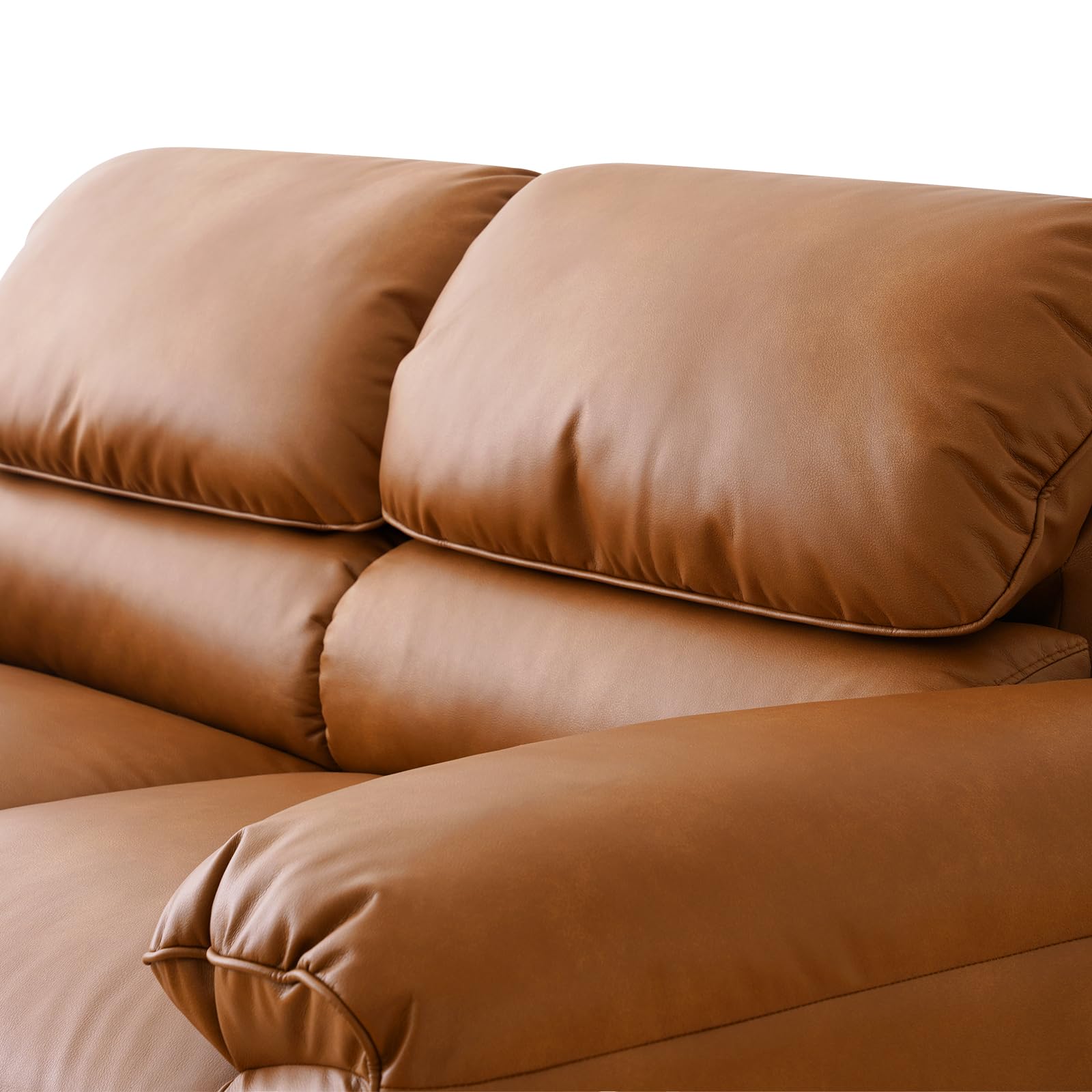 PU Leather Loveseat Sofa with Deep Seats & Wide Arms