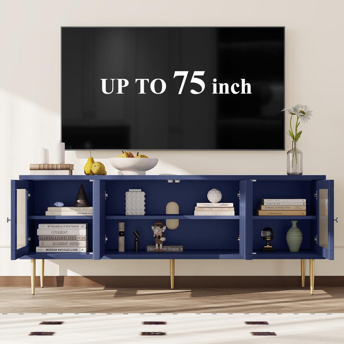 Fluted Glass TV Stand