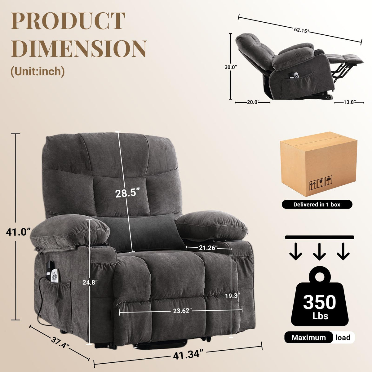 Heated Massage Lift Recliner