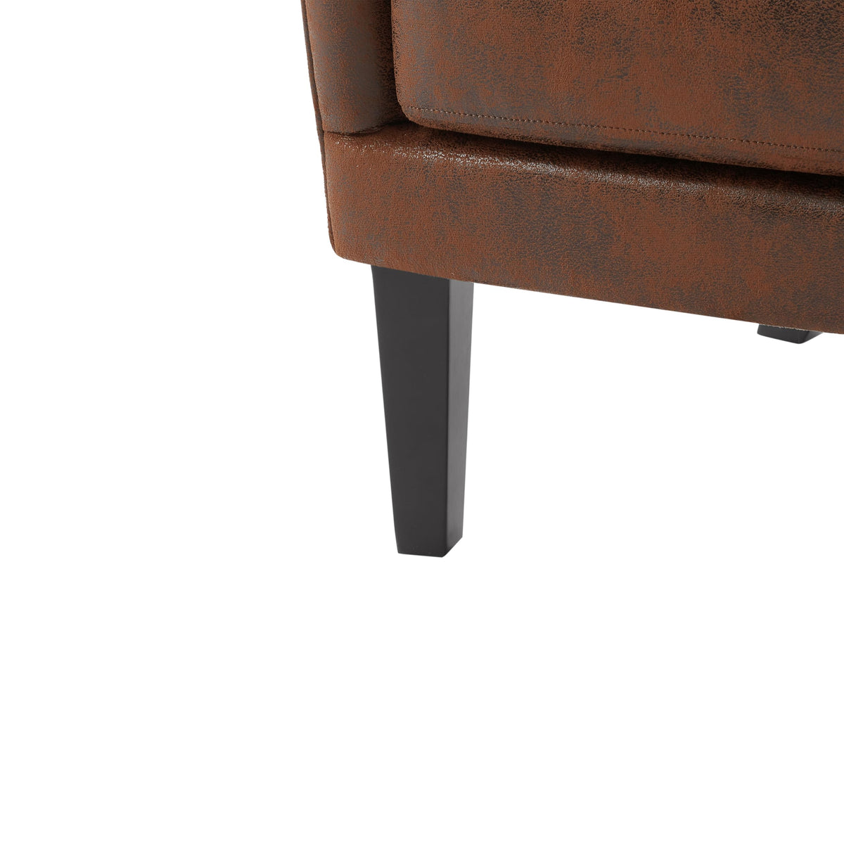 Christopher Knight Home Elber Mid-Century Modern Wingback Accent Chair Set of 2, Faux Suede Fabric Upholstered Club Chairs Set with Cushions, Wooden Comfy Reading Chair for Bedroom Living Room, Brown