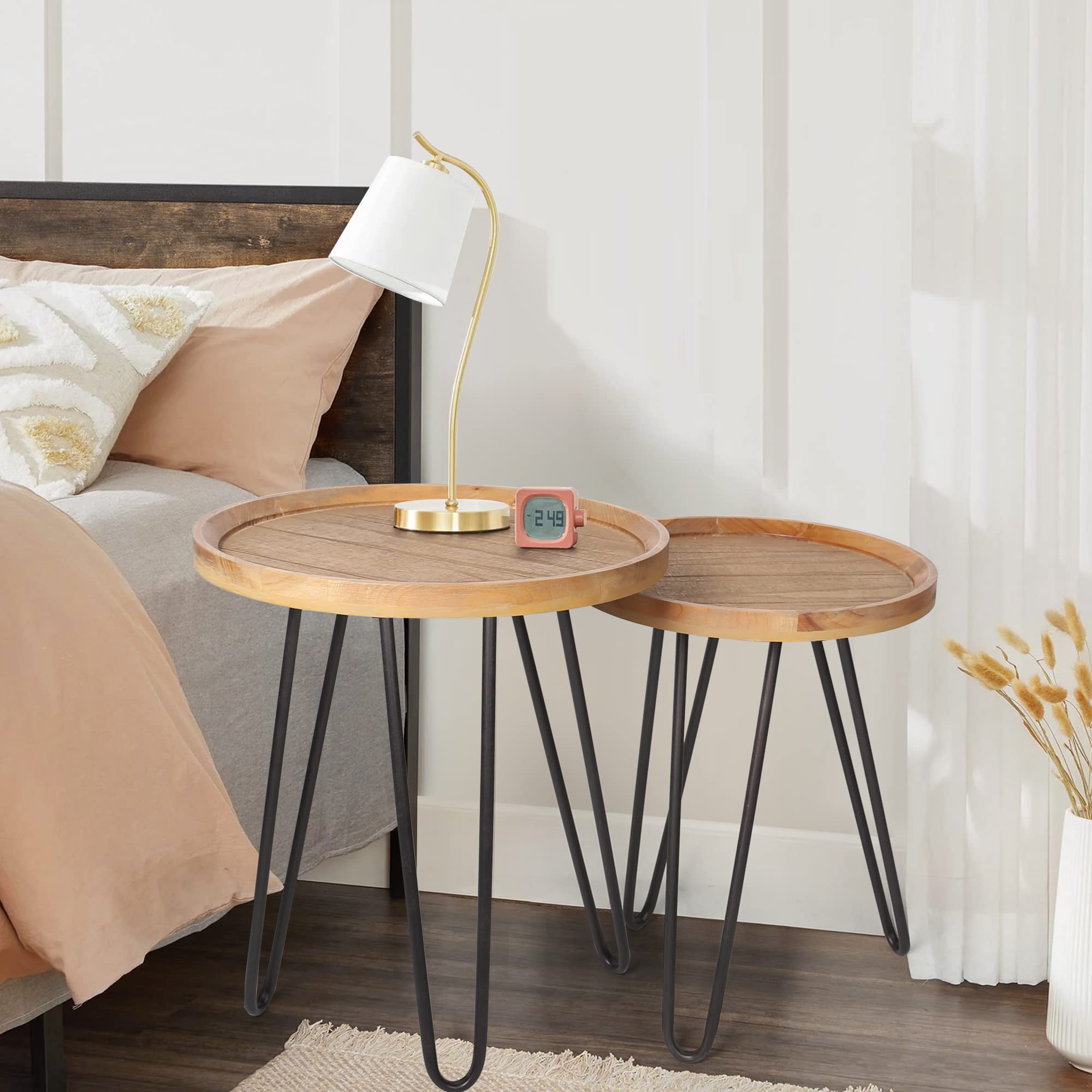 Round Nesting Side Tables Set of 2