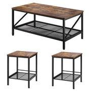 3-Piece Industrial Coffee Table Set