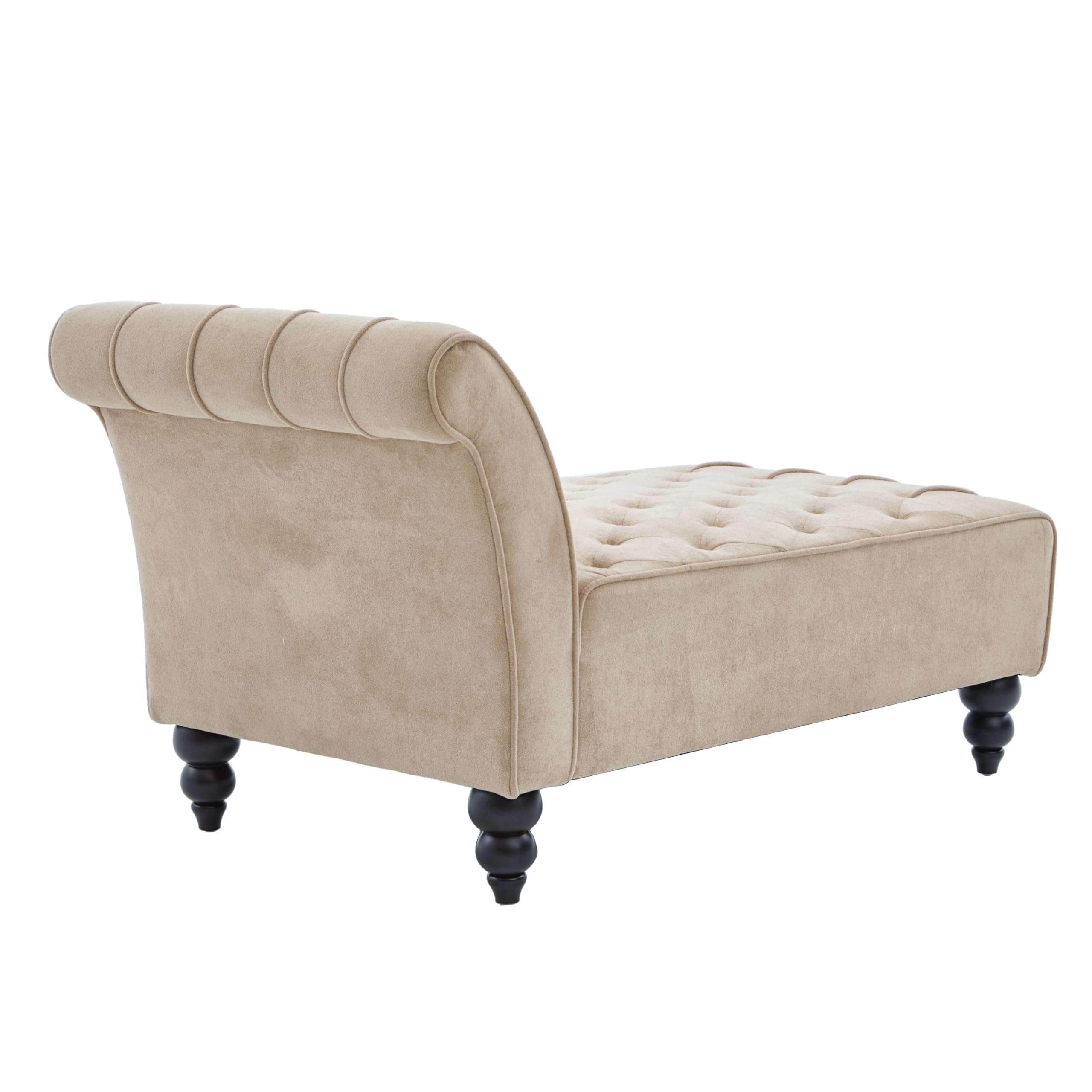 Christopher Knight Home Rafaela Velvet Upholstered Chaise Lounge Chair Indoor with Lumbar Pillow, Tufted Chaise Lounge Sofa with Scrolled Backrest, Wooden Living Room Lounge Chair, Camel