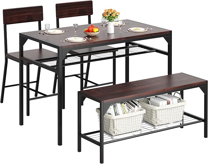 4-Person Dining Set with Bench