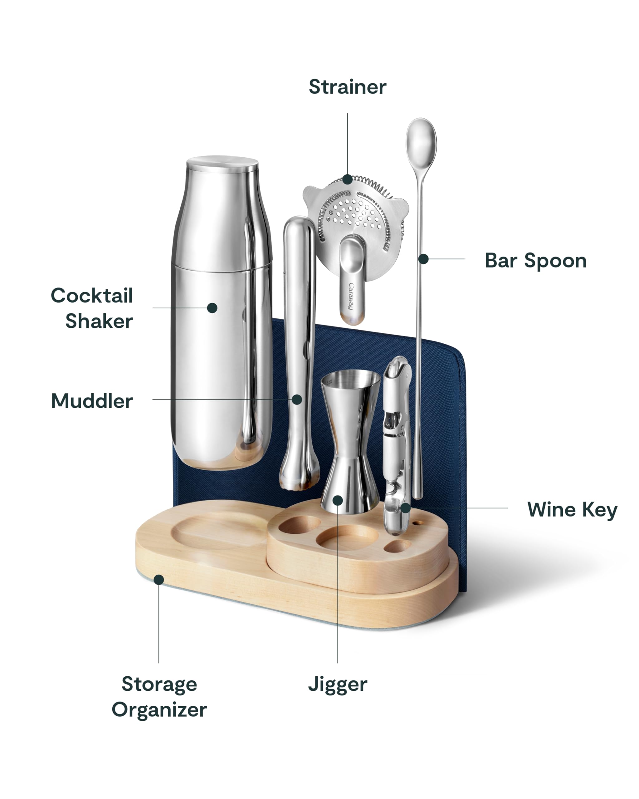 9-Piece Bar Tools Set with Storage Organizer