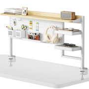 Clamp-On Desk Shelf with Pegboard & 2-Tier Organizer