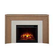 Electric Fireplace with Oak Mantel