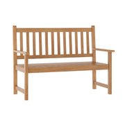 Flash Furniture Adele Commercial Indoor/Outdoor Acacia Wood Bench, 2-Person Slatted Patio Loveseat, for Use in Yard, Garden, Porch, or Park, Brown
