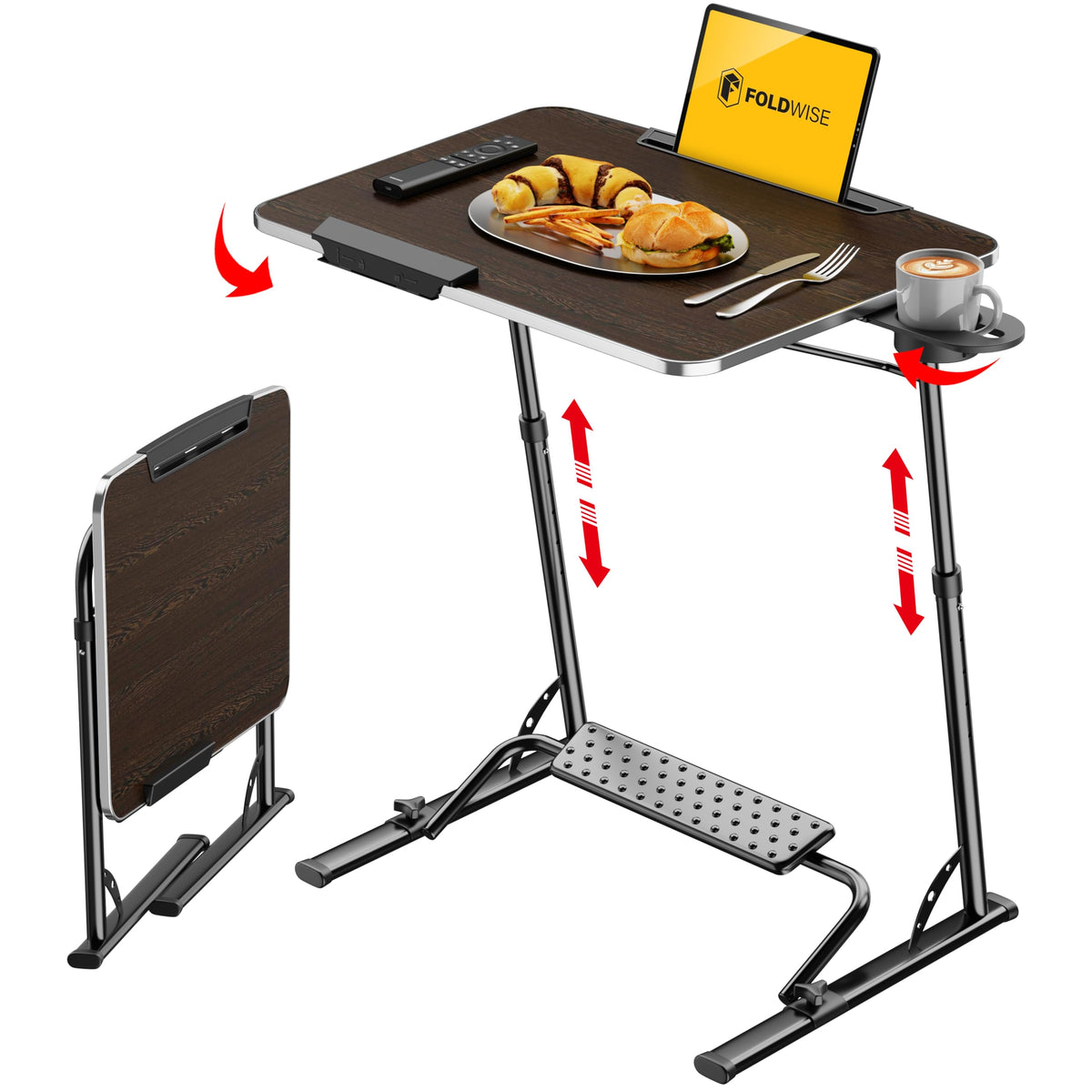 Adjustable Folding TV Tray Table