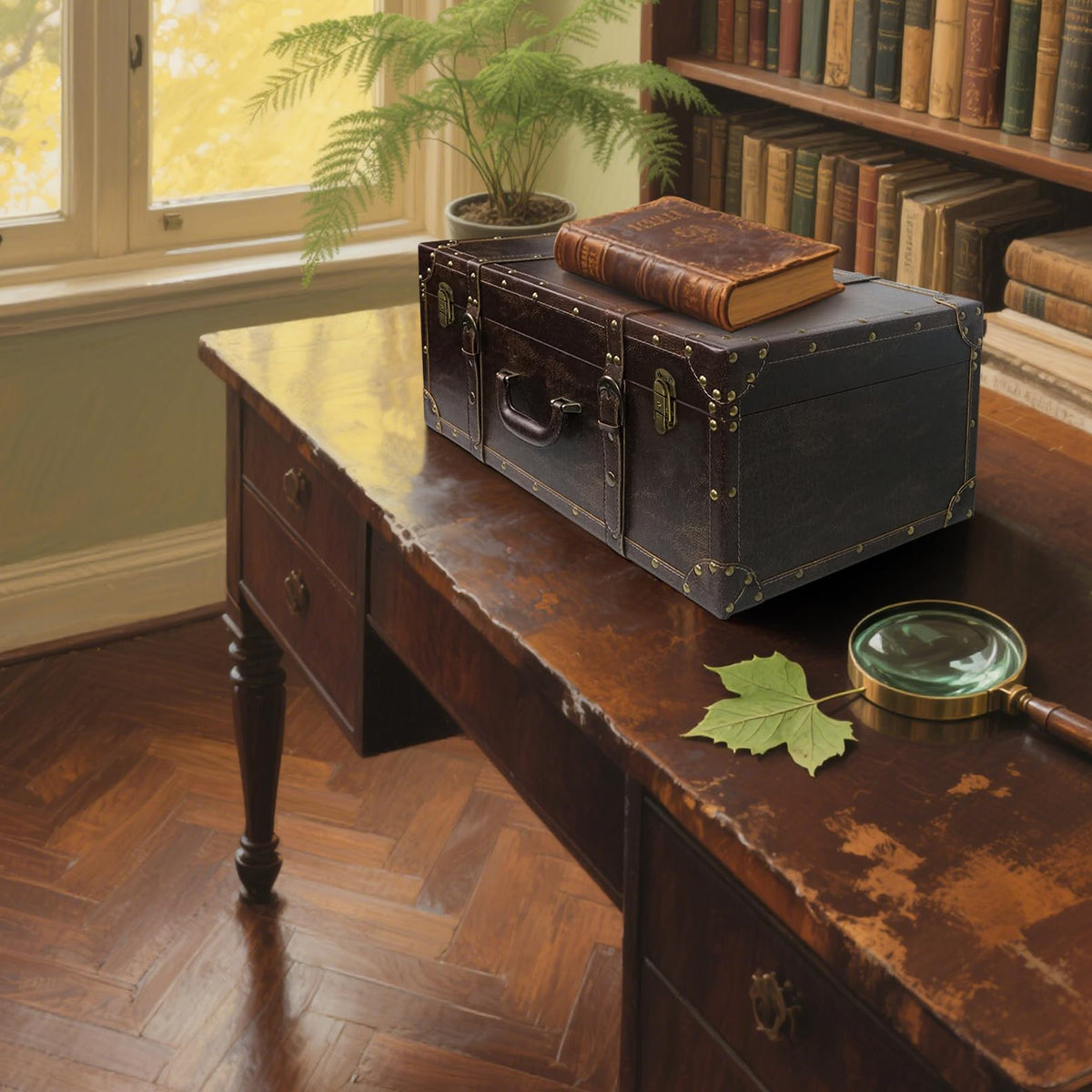 Vintage Wooden Storage Suitcase