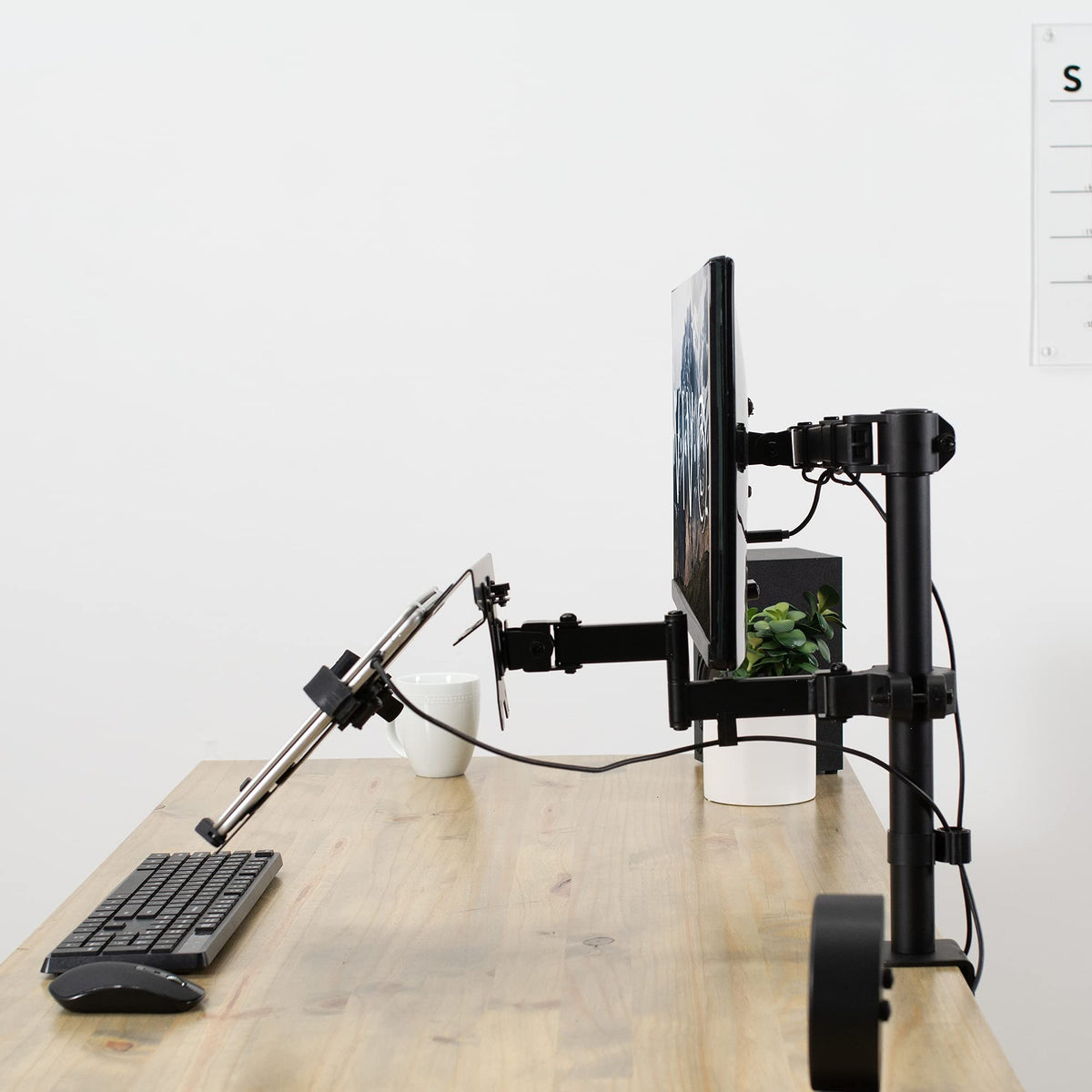VIVO Black Universal Pole Mounted Laptop Holder, MOUNT-PL1A-LAP3