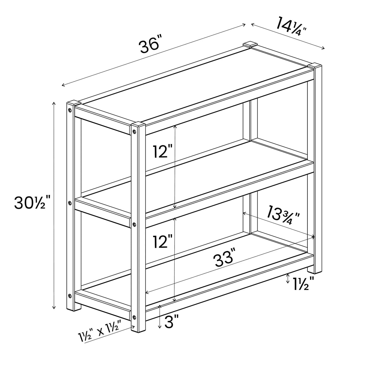Solid Pine Modular Bookcase