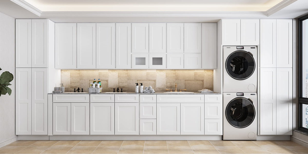 White Shaker Bathroom Vanity Base Cabinet