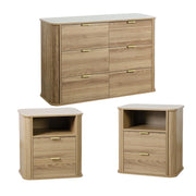 3-Piece Bedroom Furniture Set with 6-Drawer Dresser & 2 Nightstands