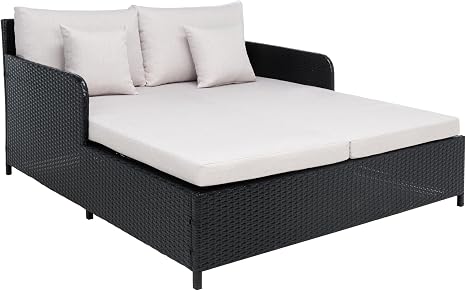 Outdoor Patio Daybed with Cushions & Pillows