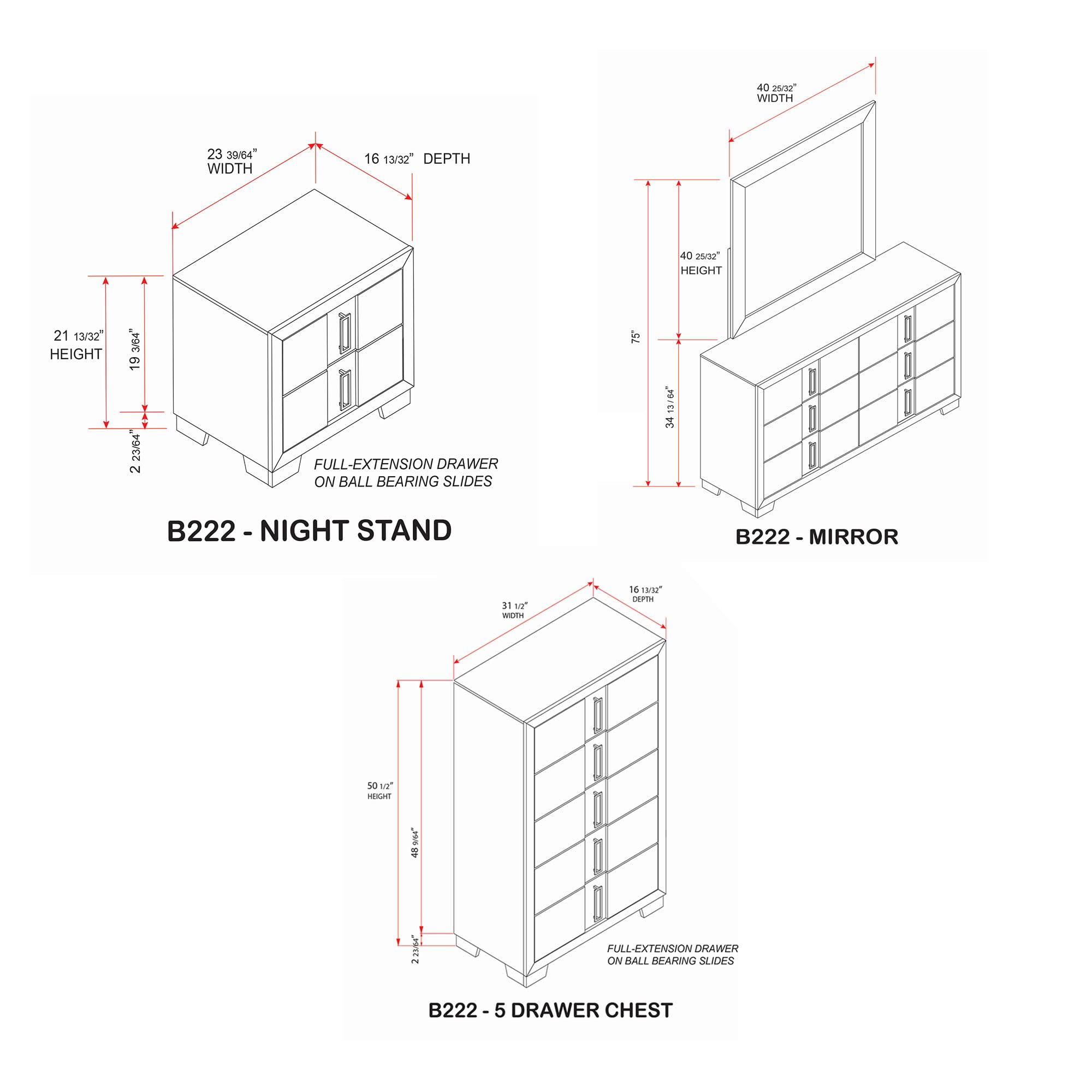 Farmhouse 6-Piece Bedroom Set with LED Headboard