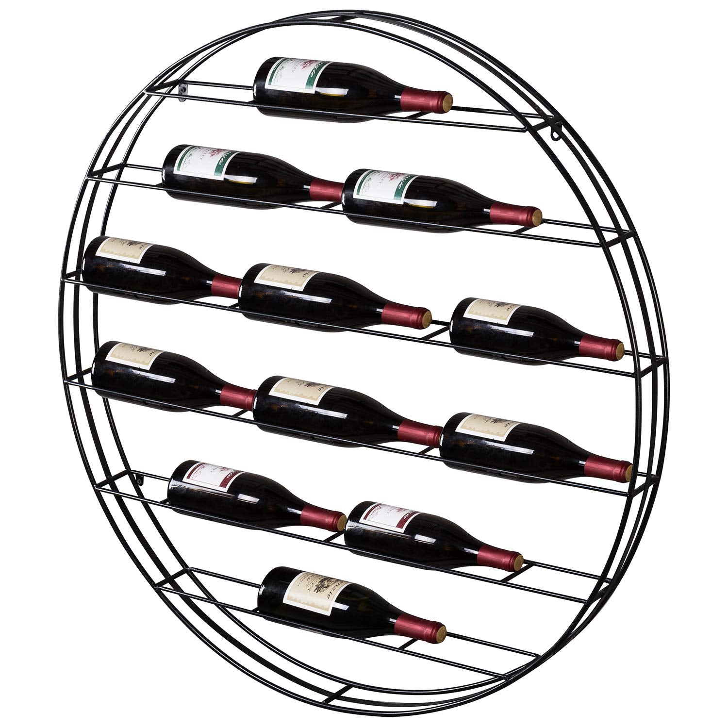 Wall Mounted Wine Rack, 12-Bottle 6-Tier