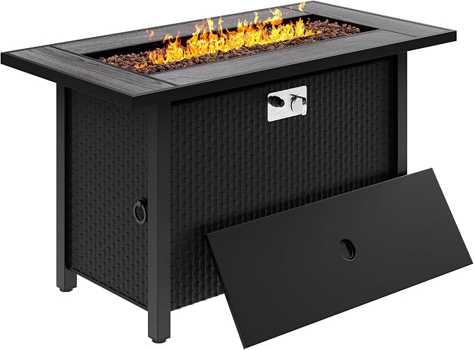 Rectangular Propane Fire Pit Table