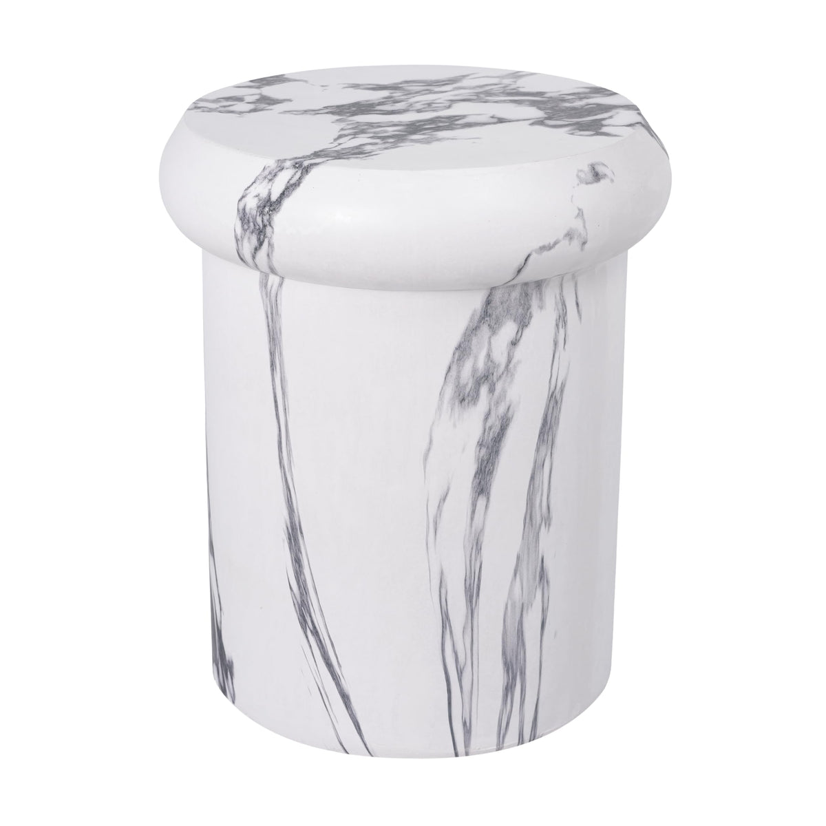 Round Faux Marble Side Table