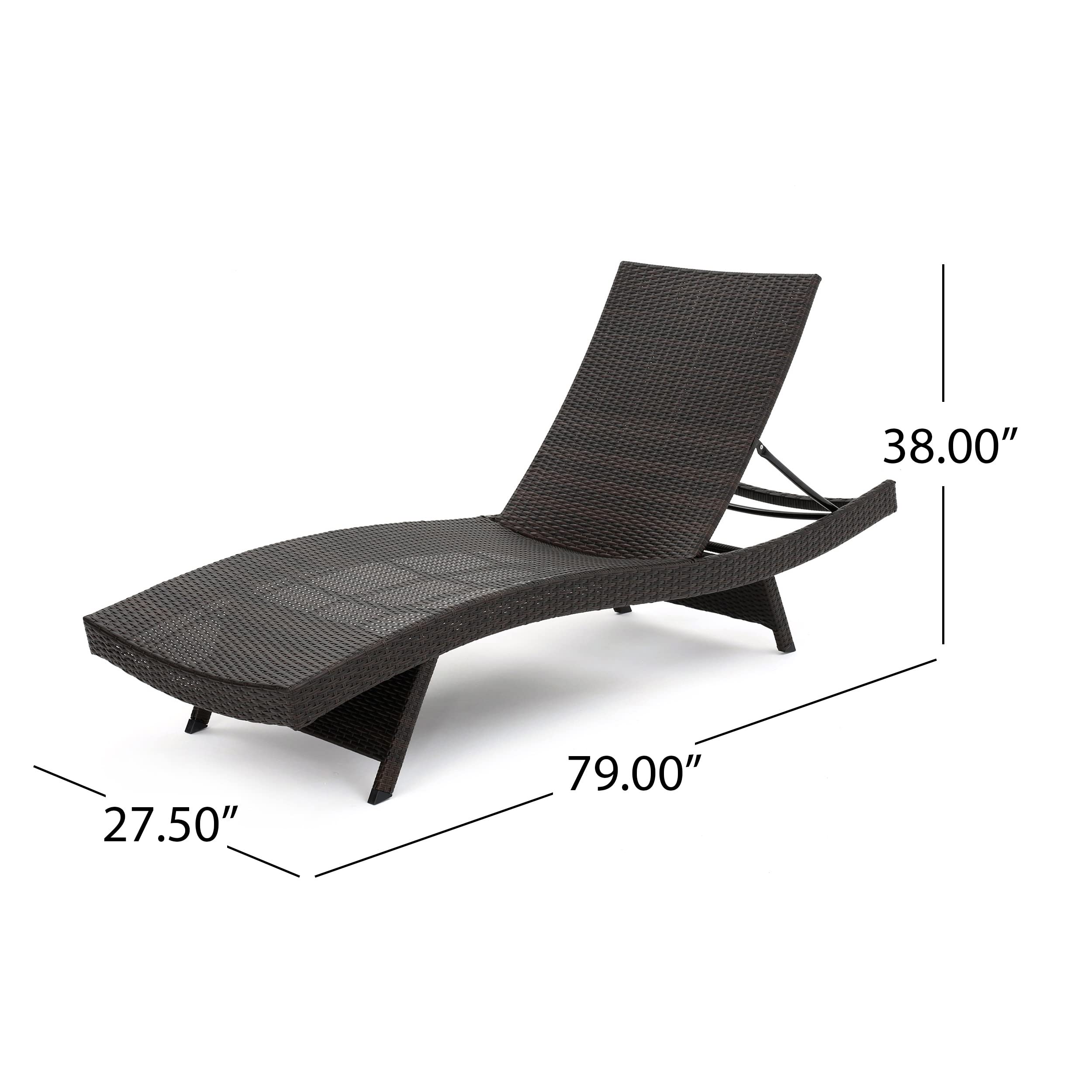 Outdoor Wicker Adjustable Chaise Lounge Chair Set (2-Piece)
