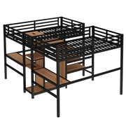 Twin Double Loft Bed with Desk and Wardrobe