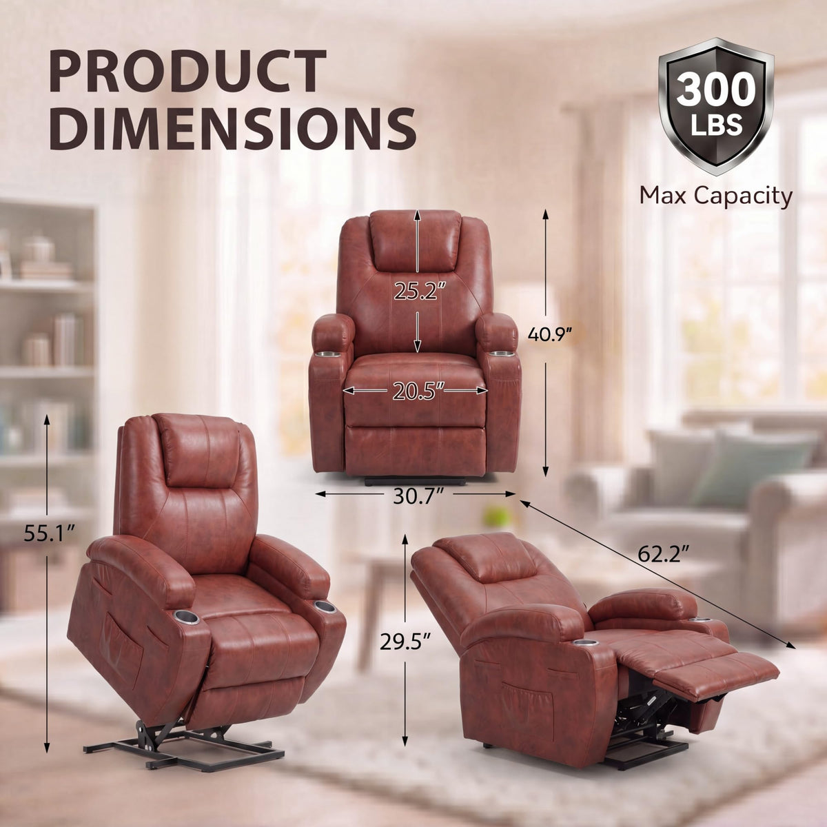 JUMMICO Power Lift Chairs Recliners for Elderly Electric Recliner