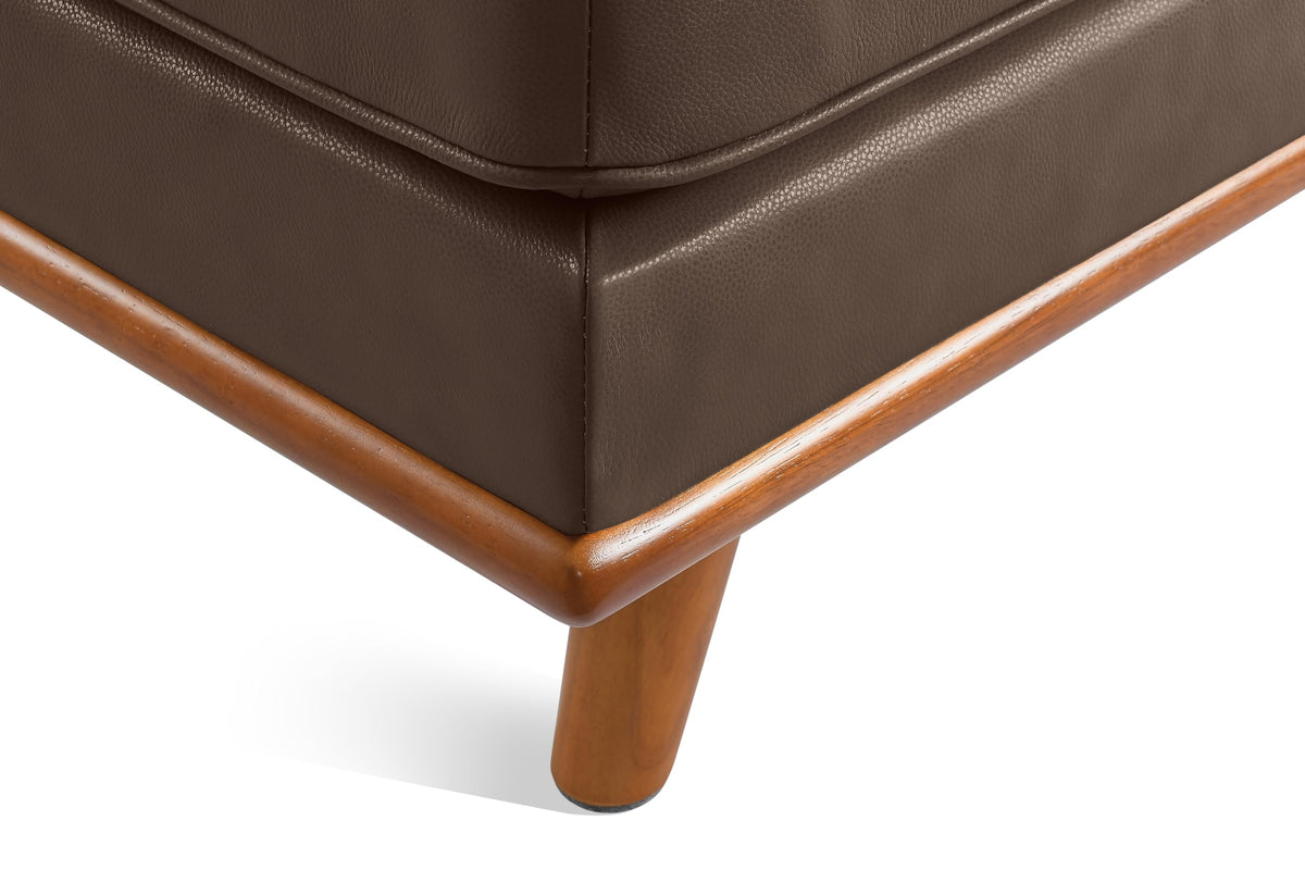 Chocolate Leather Ottoman
