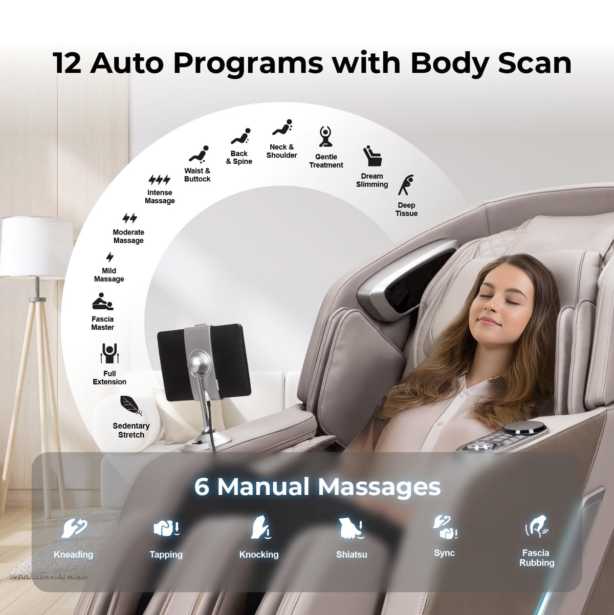 Titan 4D Ultima | 4D Massage Chair | Full Body Air Bag Massage | 2 Stage Zero Gravity Reclining | SL-Track | Foot Roller | Touchscreen Controller | for Home and Office Use (Brown)