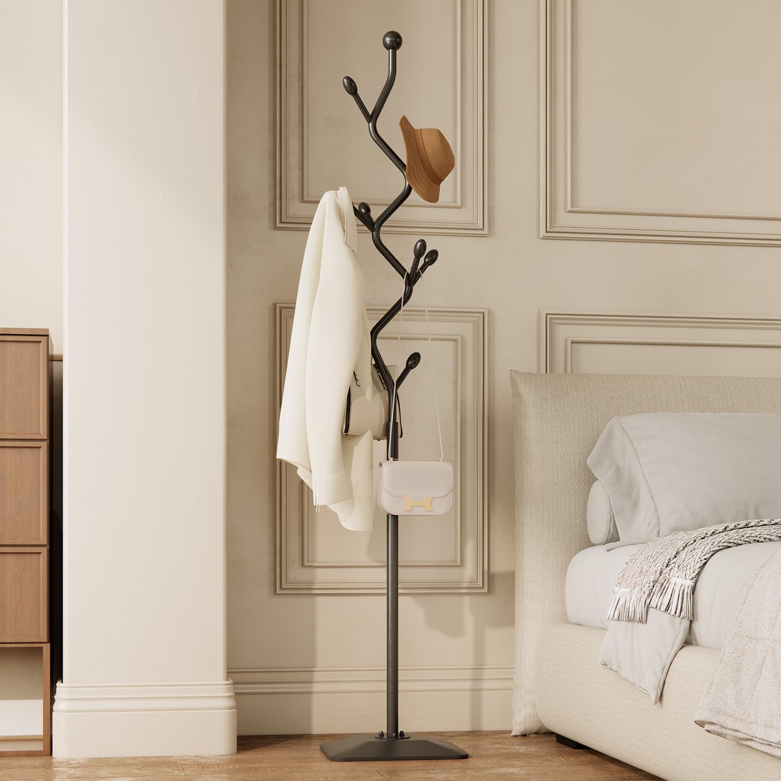 Tree-Shaped Coat Rack Stand with 8 Hooks