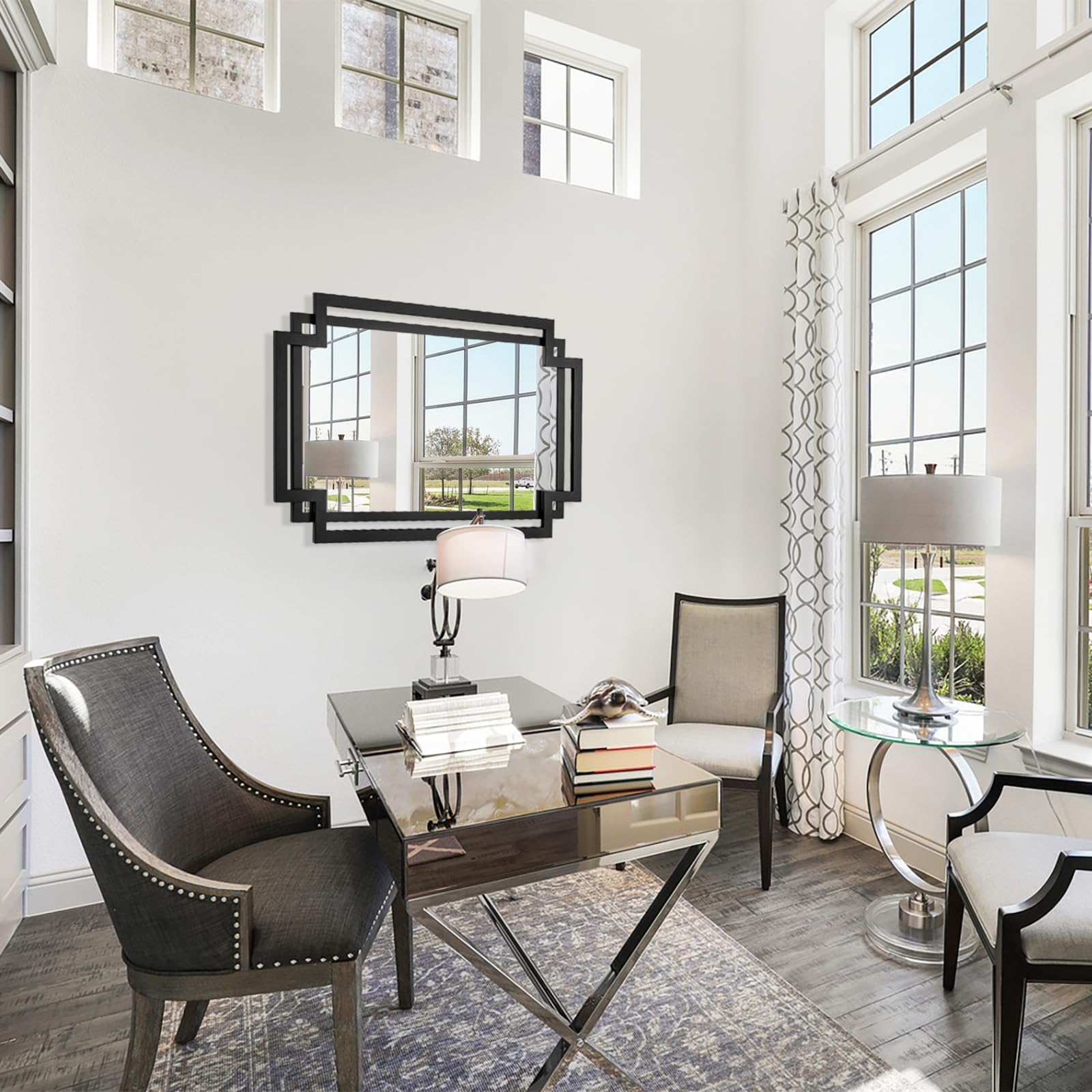 Geometric Black Wall Mirror