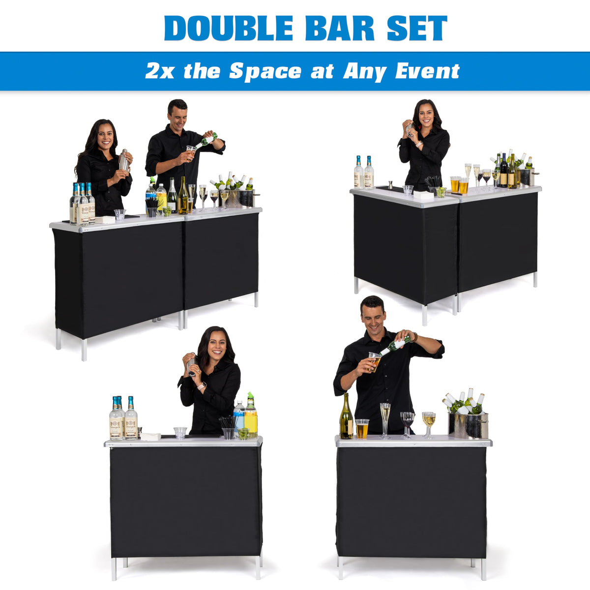 Portable Double Bar Table Set