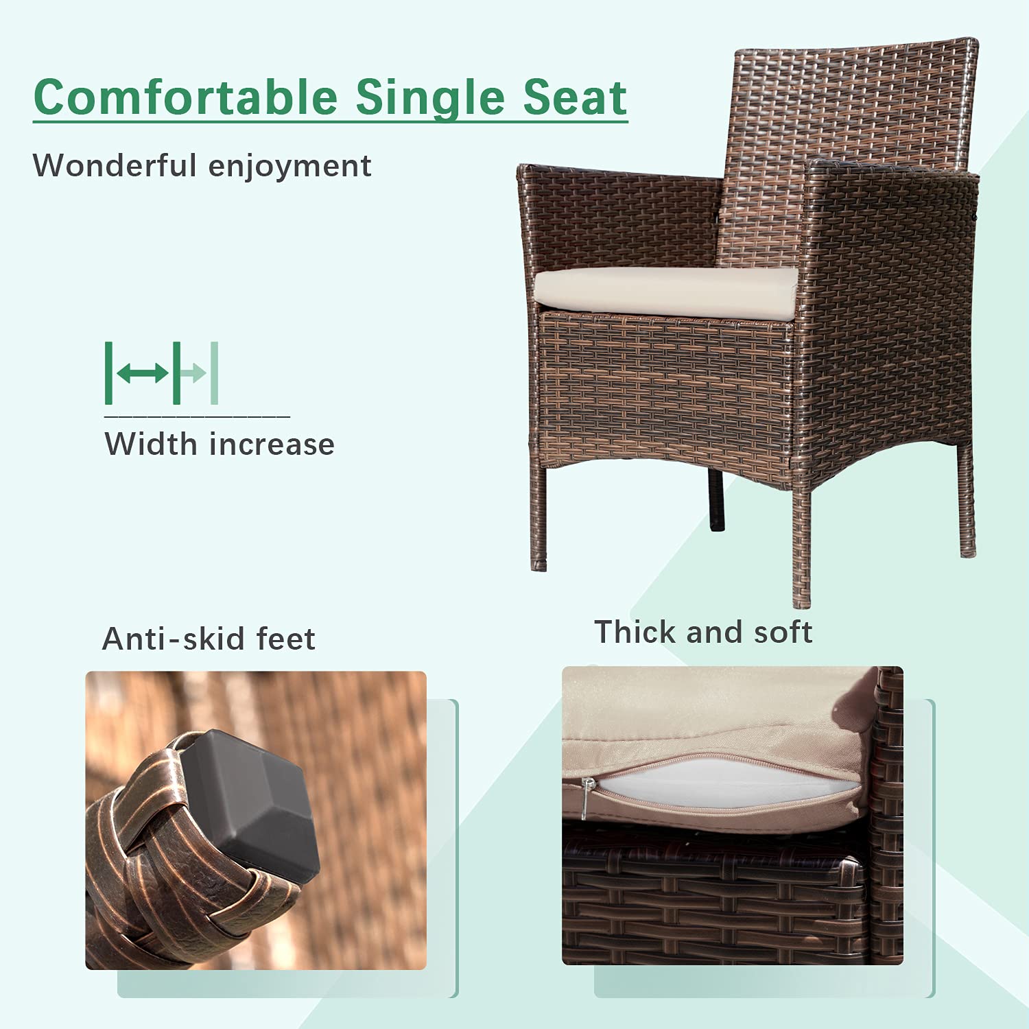 4-Piece Outdoor Rattan Patio Furniture Set