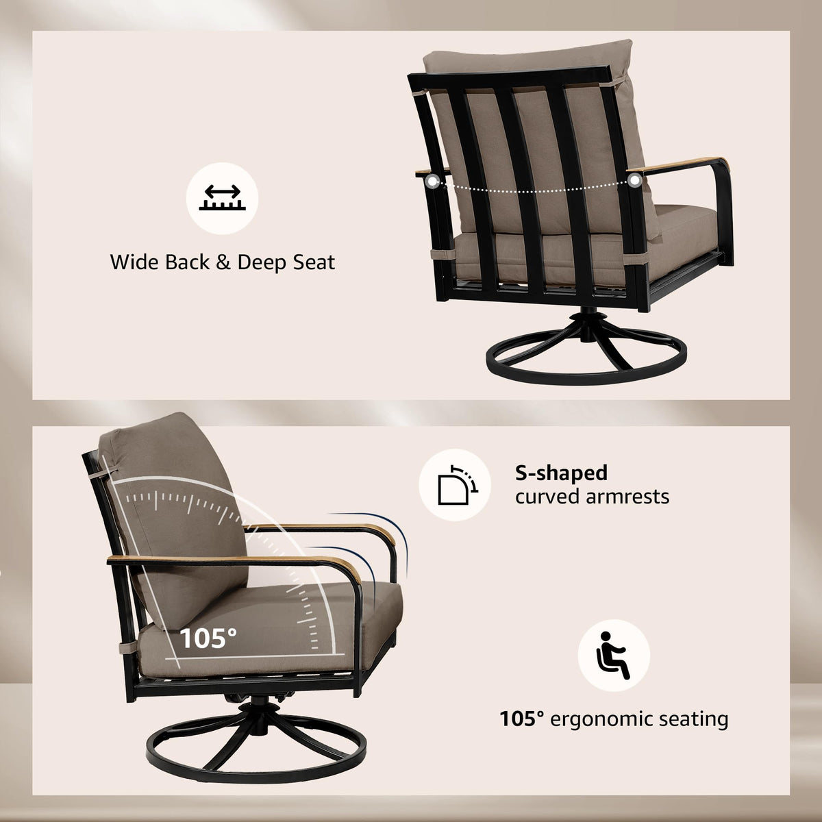 Swivel Rocker Patio Conversation Set
