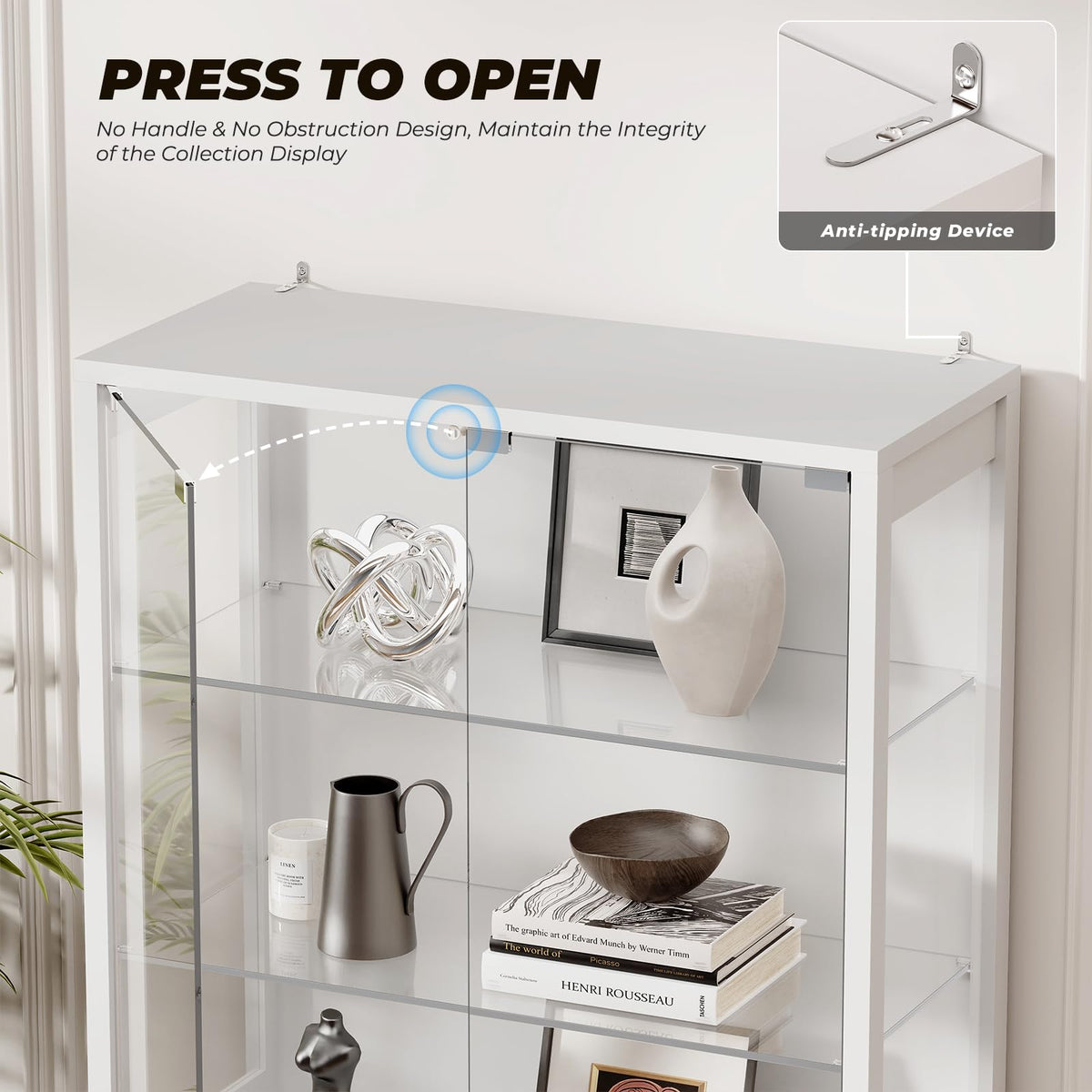 6-Tier LED Glass Display Cabinet