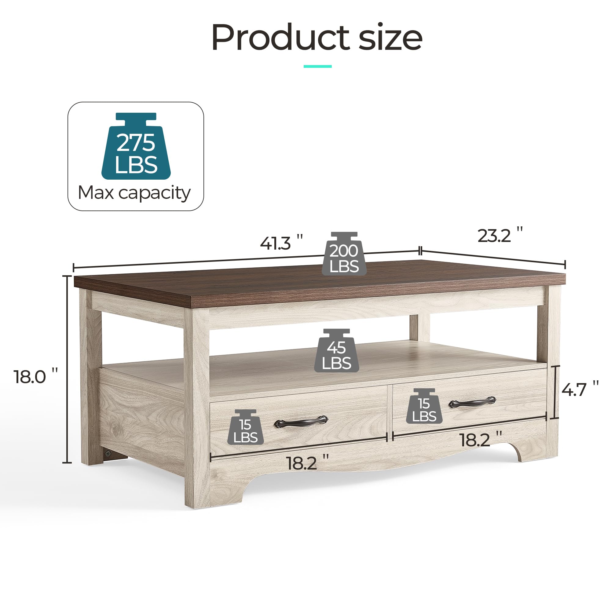 Farmhouse Coffee Table with Storage