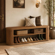 Tribesigns 47.2" 3-Tier Entryway Bench with Shoe Storage