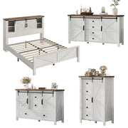 Farmhouse 4-Piece Bedroom Set – Queen, Distressed White