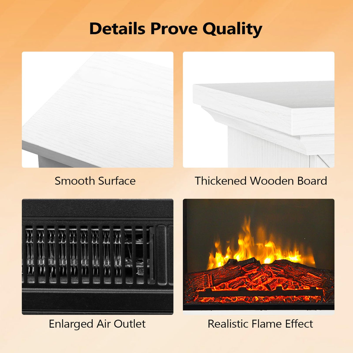 Electric Fireplace with Wood Mantel