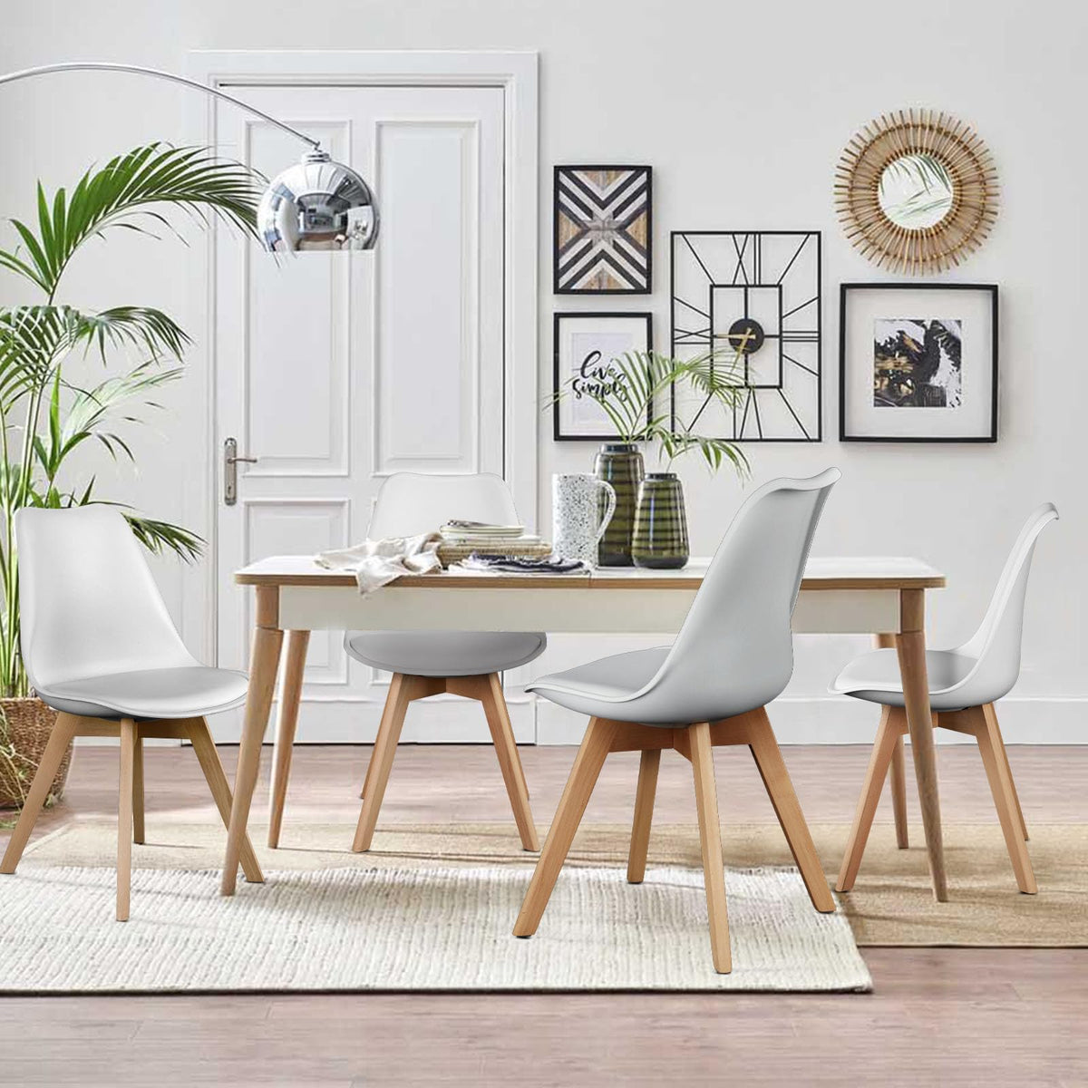 OLIXIS Dining Chairs Set of 8, PU Leather Accent Chairs for Living Room