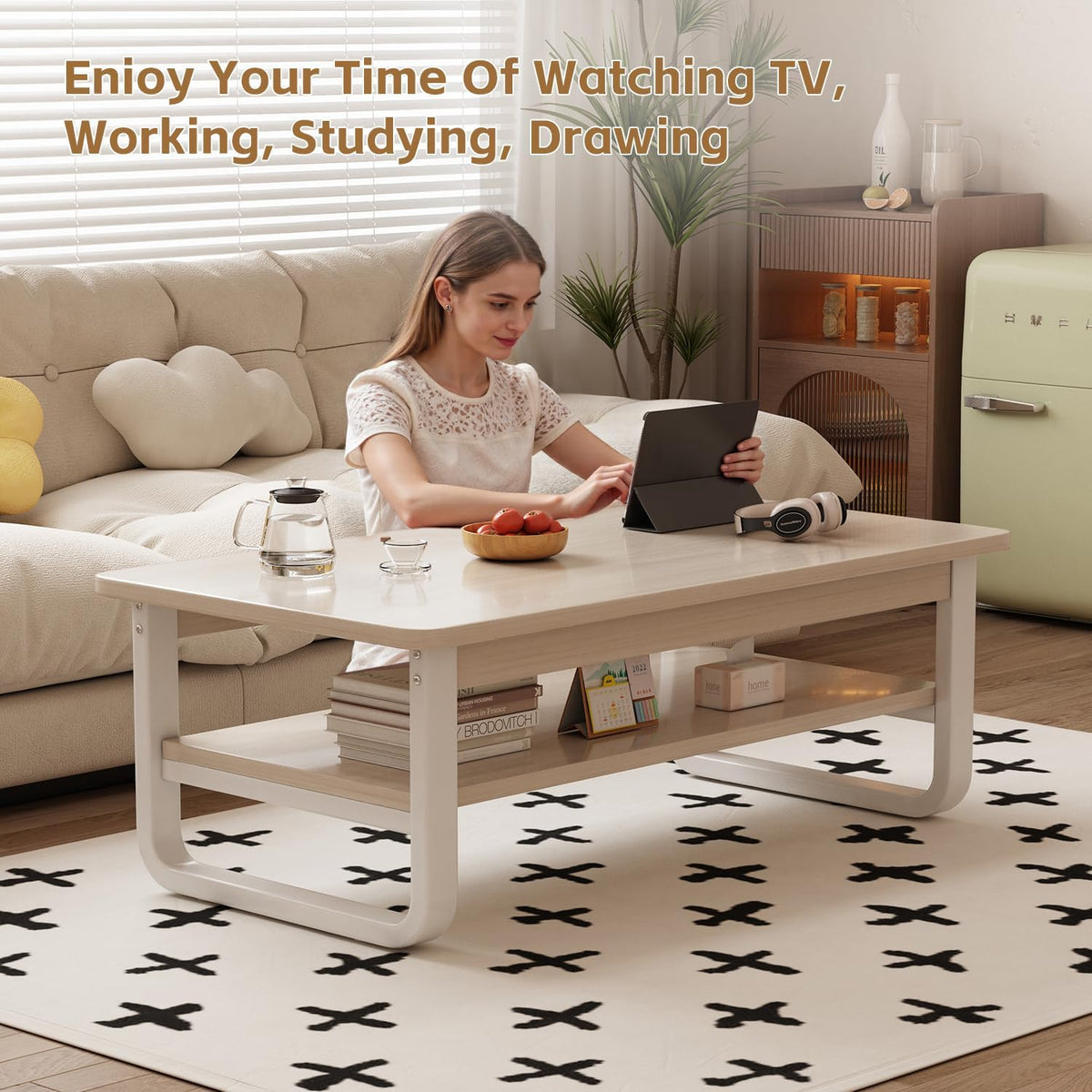 Rectangular Coffee Table with Storage