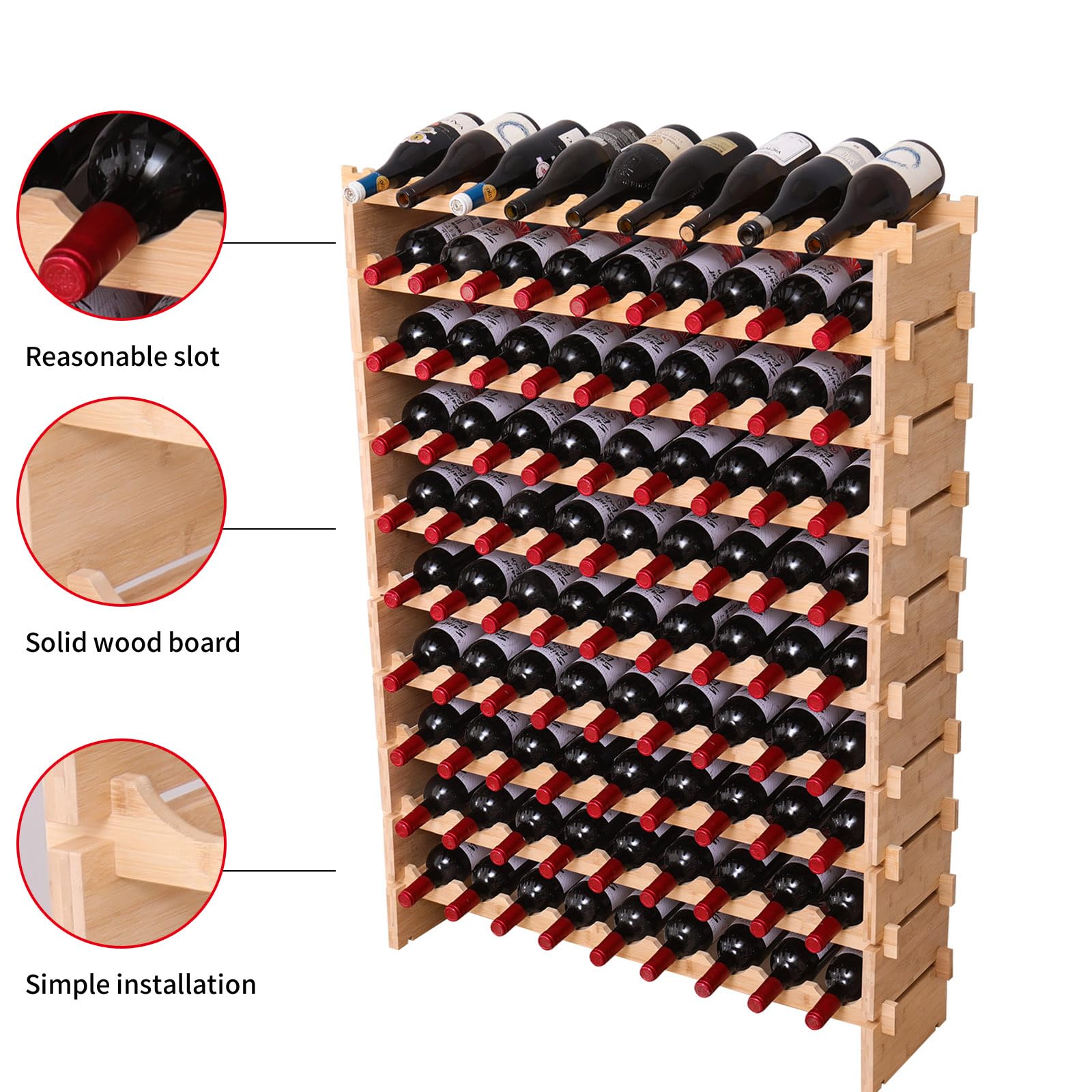 Bamboo Wine Rack – 72 & 90 Bottle