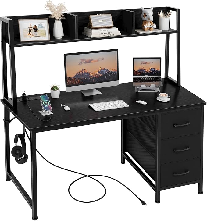 White Computer Desk with Hutch