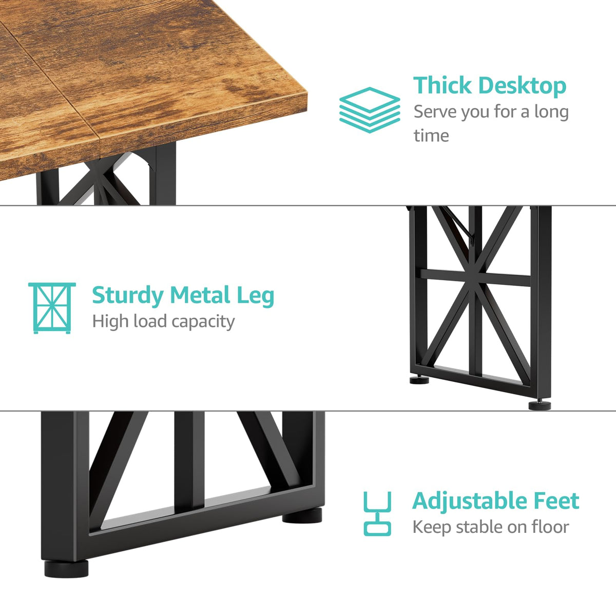 Rustic Brown Executive Desk