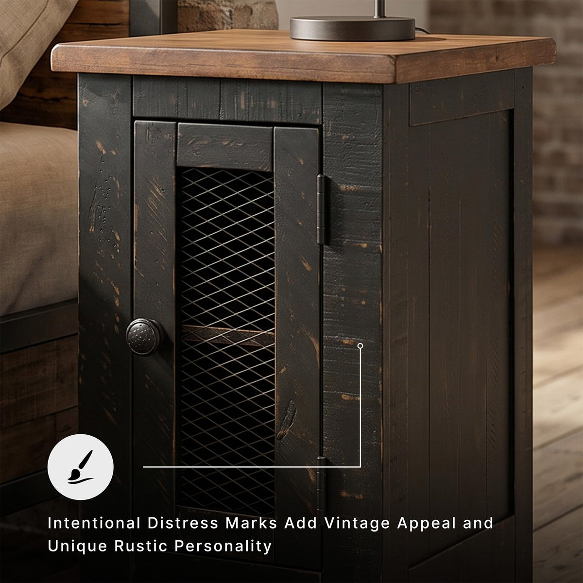 Farmhouse Storage End Table