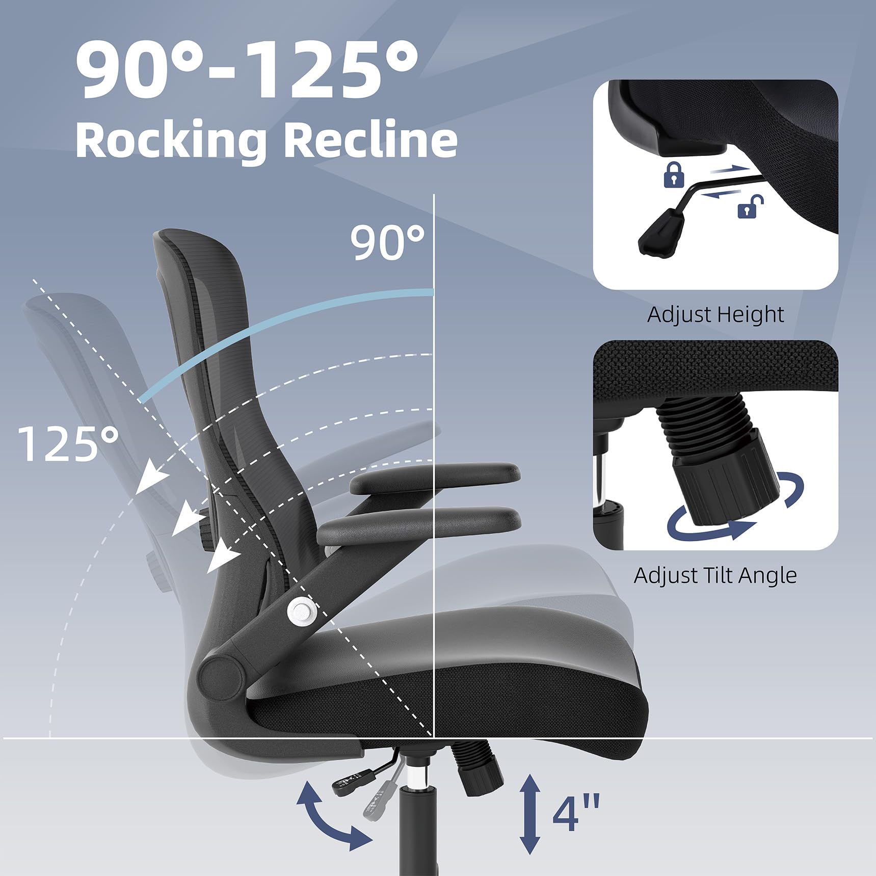 Ergonomic Office Chair with Lumbar Support & Mesh Back