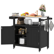 Outdoor Kitchen Island Grill Cart with Stainless Steel Top