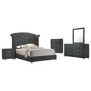 5-Piece Queen Bedroom Set – Velvet Wingback