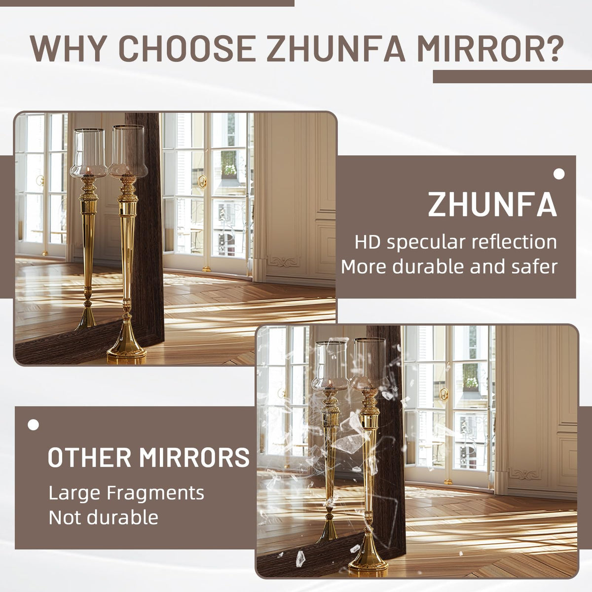 Arched Solid Wood Full-Length Mirror