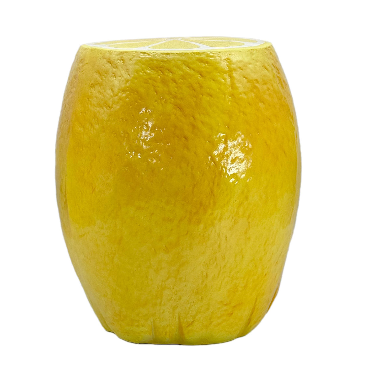 Galt International 18" Yellow Lemon Fruit Stool Side Table Home Decor Plant Stand Garden Indoor Outdoor Decorations