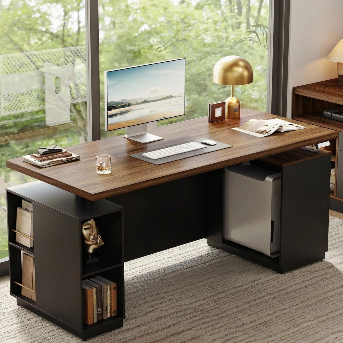 Standing Desk with Privacy Panel